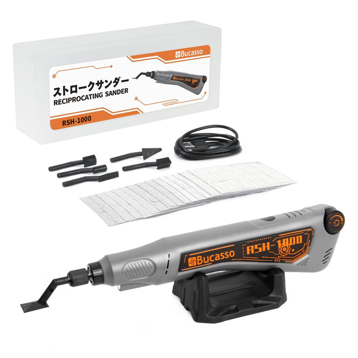 Bucasso Reciprocating Sander with LED light guiding precise work in dim spaces