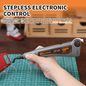 Bucasso Sander with variable speed adapts to delicate and aggressive tasks