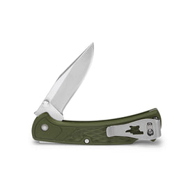 Buck Knives 112 Slim Select nylon handle provides secure grip for outdoor use.