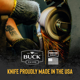 Buck Knives 112 Slim Select pocket clip keeps knife accessible during activities.