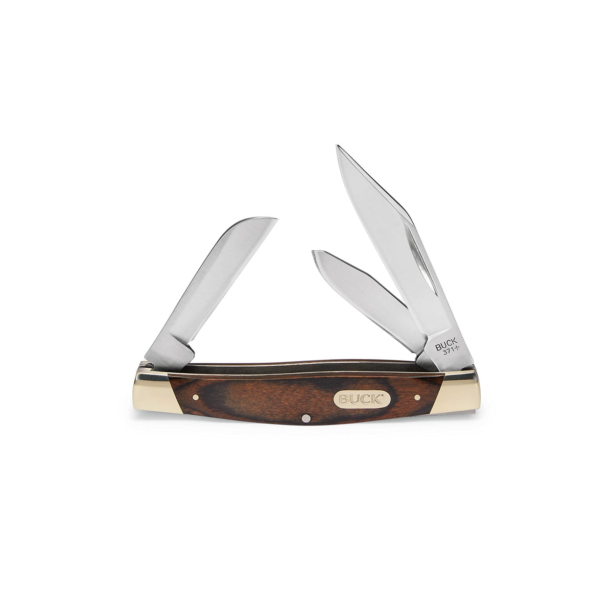 Buck Knives 371 Stockman clip-point blade for precise detail work and everyday carry