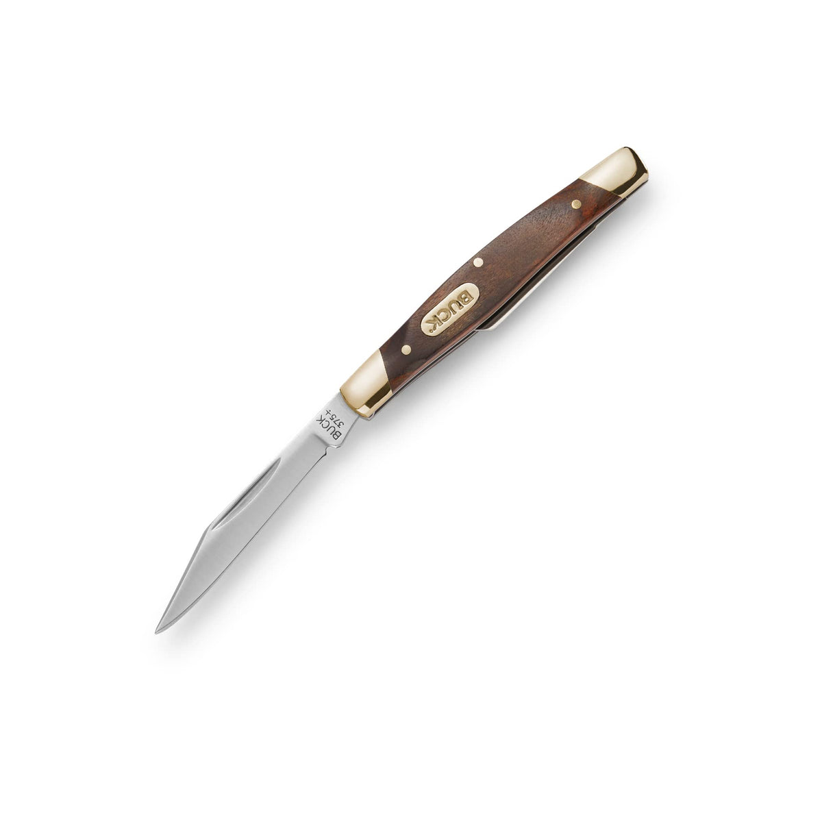 Buck Knives 375 Deuce nickel silver bolsters add durable, heritage aesthetics