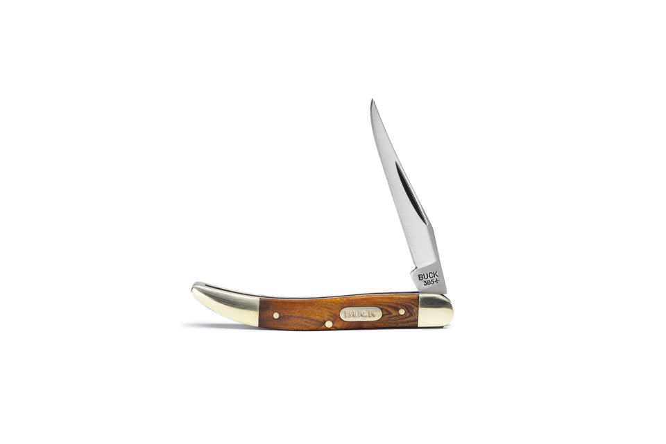 Buck Knives 385 Toothpick with burlwood inlay handle for elegant daily carry
