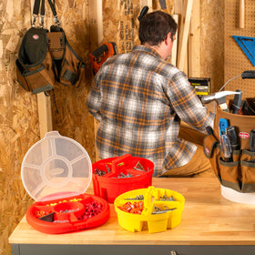 Stack multiple stackers in a bucket for expanded storage.