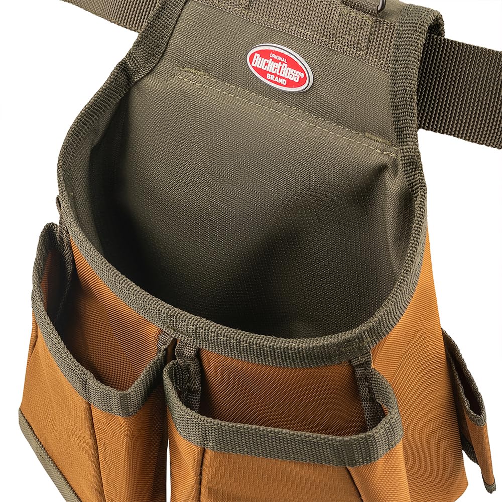 Bucket Boss AirLift belt chest strap prevents slipping during work.