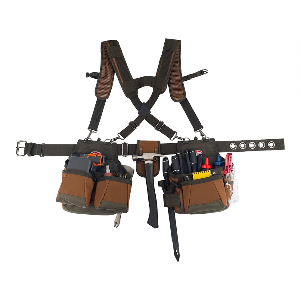 Bucket Boss AirLift belt hammer holder keeps a hammer within easy reach.