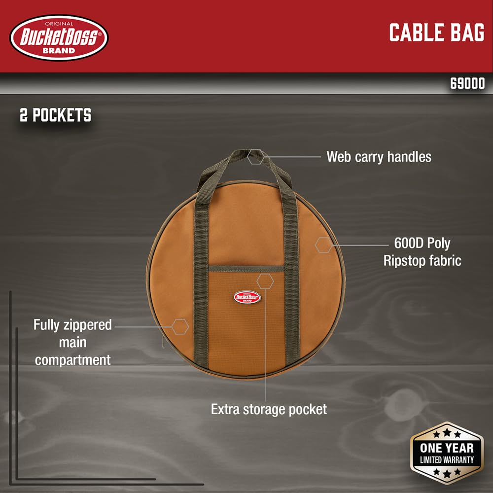 Bucket Boss 69000 stores tow straps neatly, reducing tangles on the job