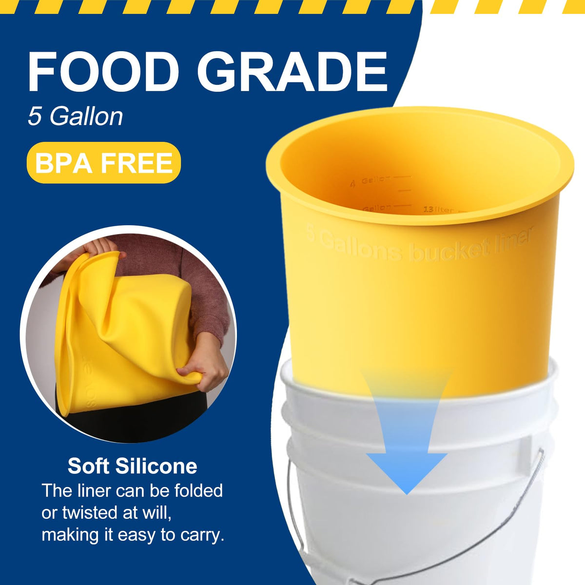 BUCKET LINER foldable twistable design for transport