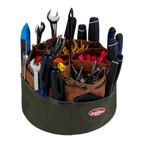 Bucket Boss 25001 canvas organizer reinforced bottom for long-lasting rugged use.