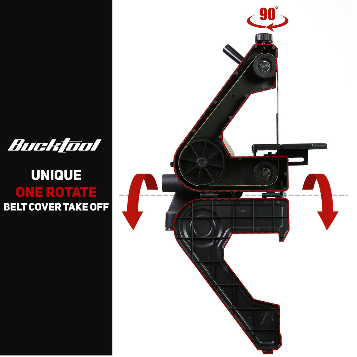 Bucktool belt sander 1x30 inch belt in action for smoothing