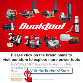 Bucktool knife sharpening setup on two tables for metals and wood.