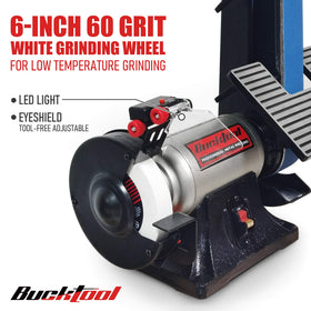 Bucktool quick tension and tracking enable fast belt changes.