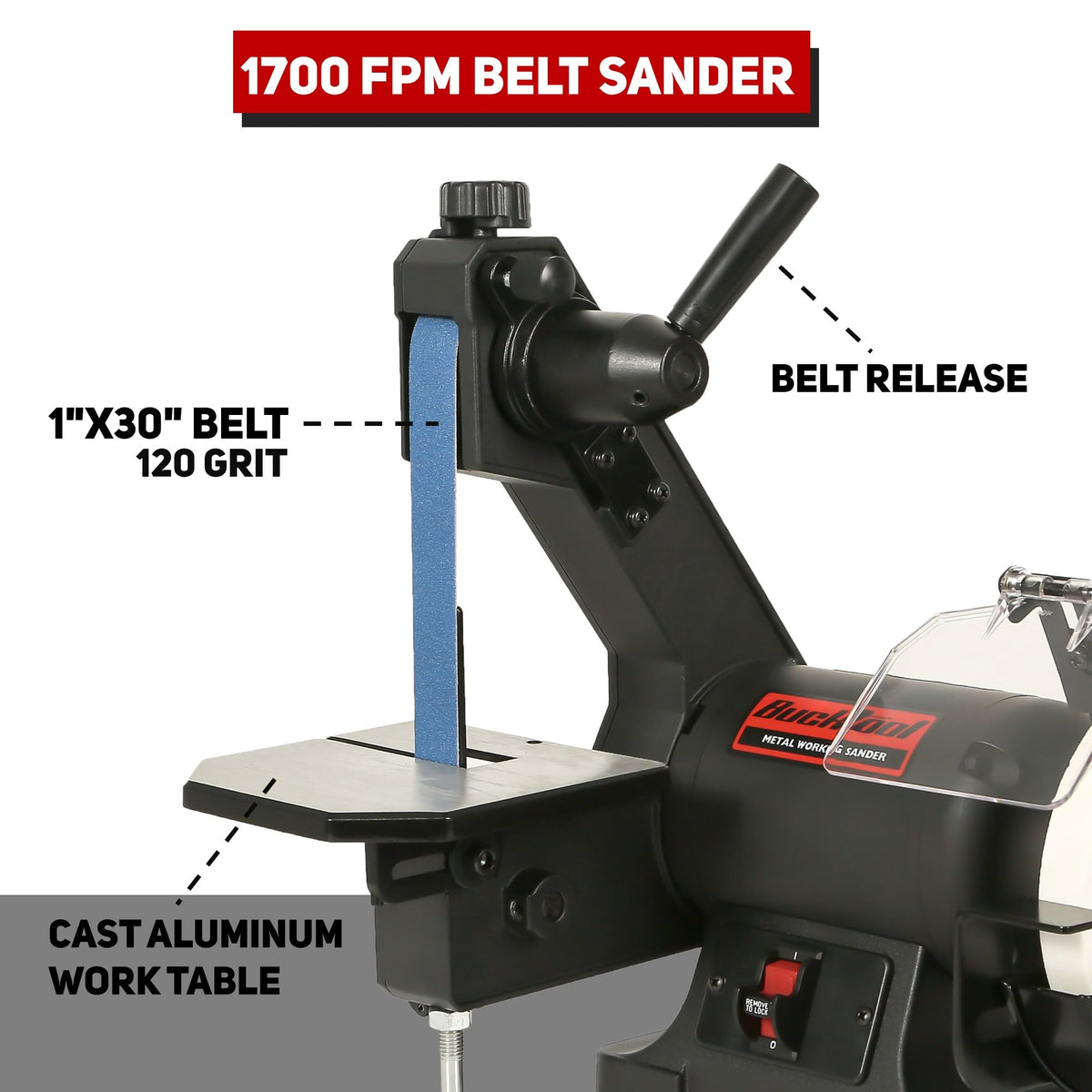 Bucktool direct-drive motor detail for consistent power