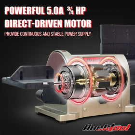 Bucktool quick belt change and track control streamline belt replacement.