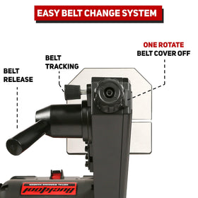 Bucktool quick belt-change system enables fast adjustments