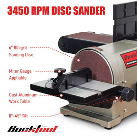 Bucktool sturdy base with rubber feet minimizes vibrations for smoother operation.