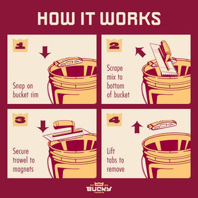 Bucky Scrape keeps bucket walls clean, preventing crusty buildup
