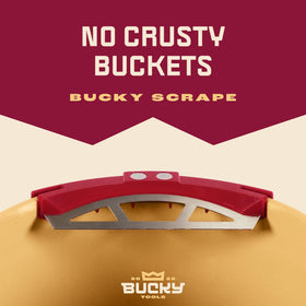 Bucky Tools stainless steel edge smooths mix and reduces waste