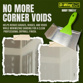Fast finishing with the Buddy Tools D-Wing Corner Trowel in drywall work