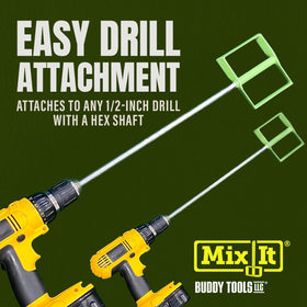 Buddy Tools Mix It zinc shaft detail showing rust-resistant construction