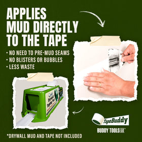 TapeBuddy bubble-free seams achieved with mud-insert settings.