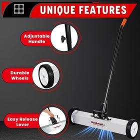 Buelkmag adjustable handle extended enables comfortable long cleanup sessions.