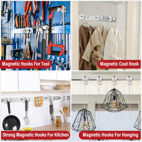 Rare earth magnets provide durable hold in Buelkmag hooks.