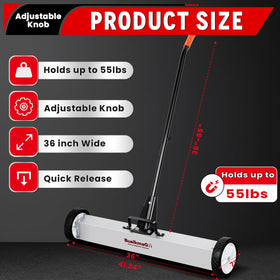 Buelkmag nail debris magnetic bar holds up to 55 lbs for quick cleanup.