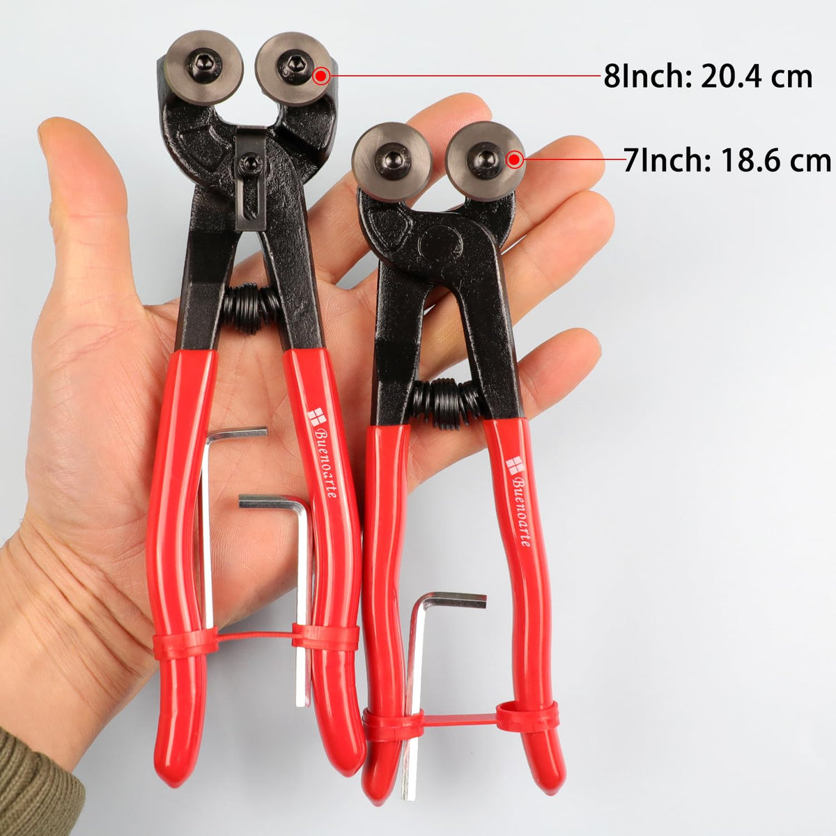 Buenoarte Glass Tile Nippers soft grip handle for comfortable cutting.