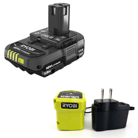 18V charger ready to recharge between jobs.