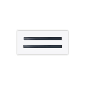 BUILDMART 10x4 vent cover in white aluminum adds modern style to ceilings and walls.