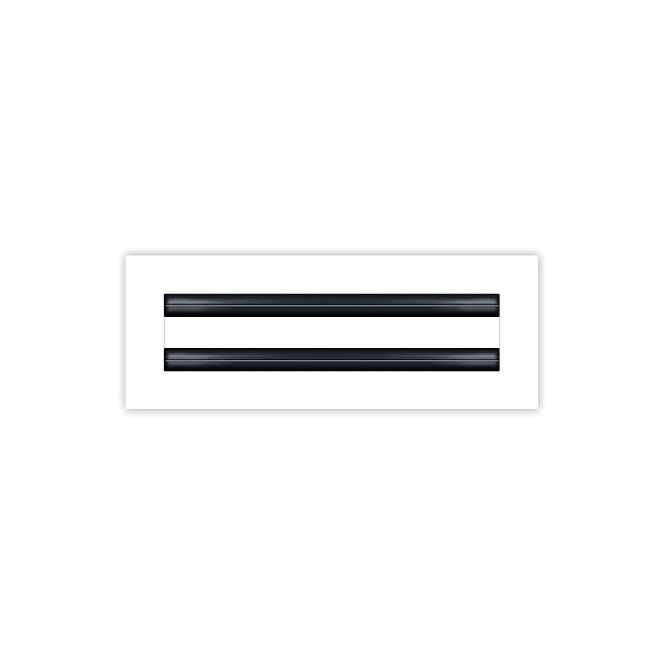 BUILDMART 12x4 white vent cover front view with modern design and clean lines