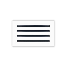 Buildmart 12x8 white vent cover front view enhances modern decor and airflow.