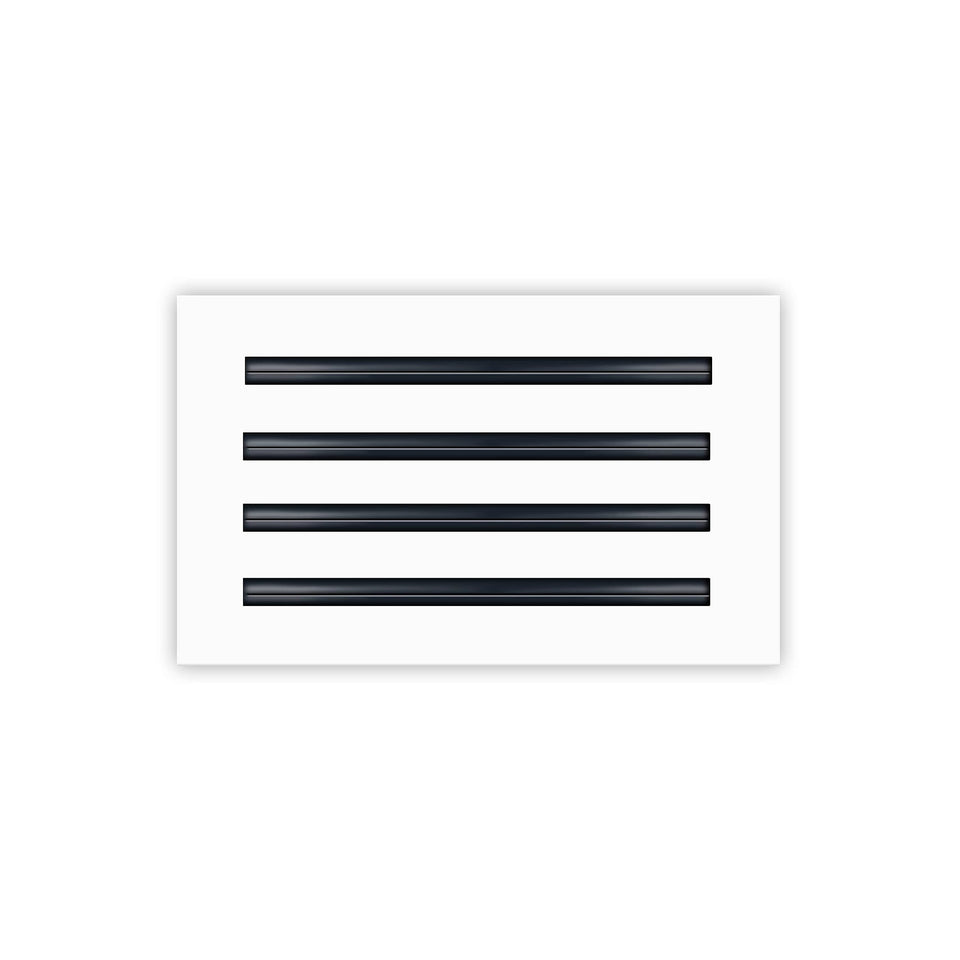Buildmart 12x8 white vent cover front view enhances modern decor and airflow.