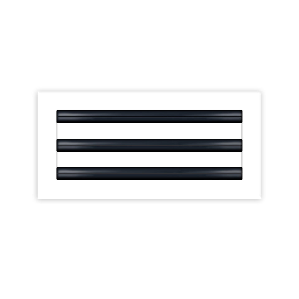 BUILDMART 14x6 vent cover front view highlights modern aluminum design and ventilation aesthetic
