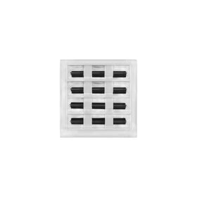 Buildmart 8x8 white vent cover side view with slim profile