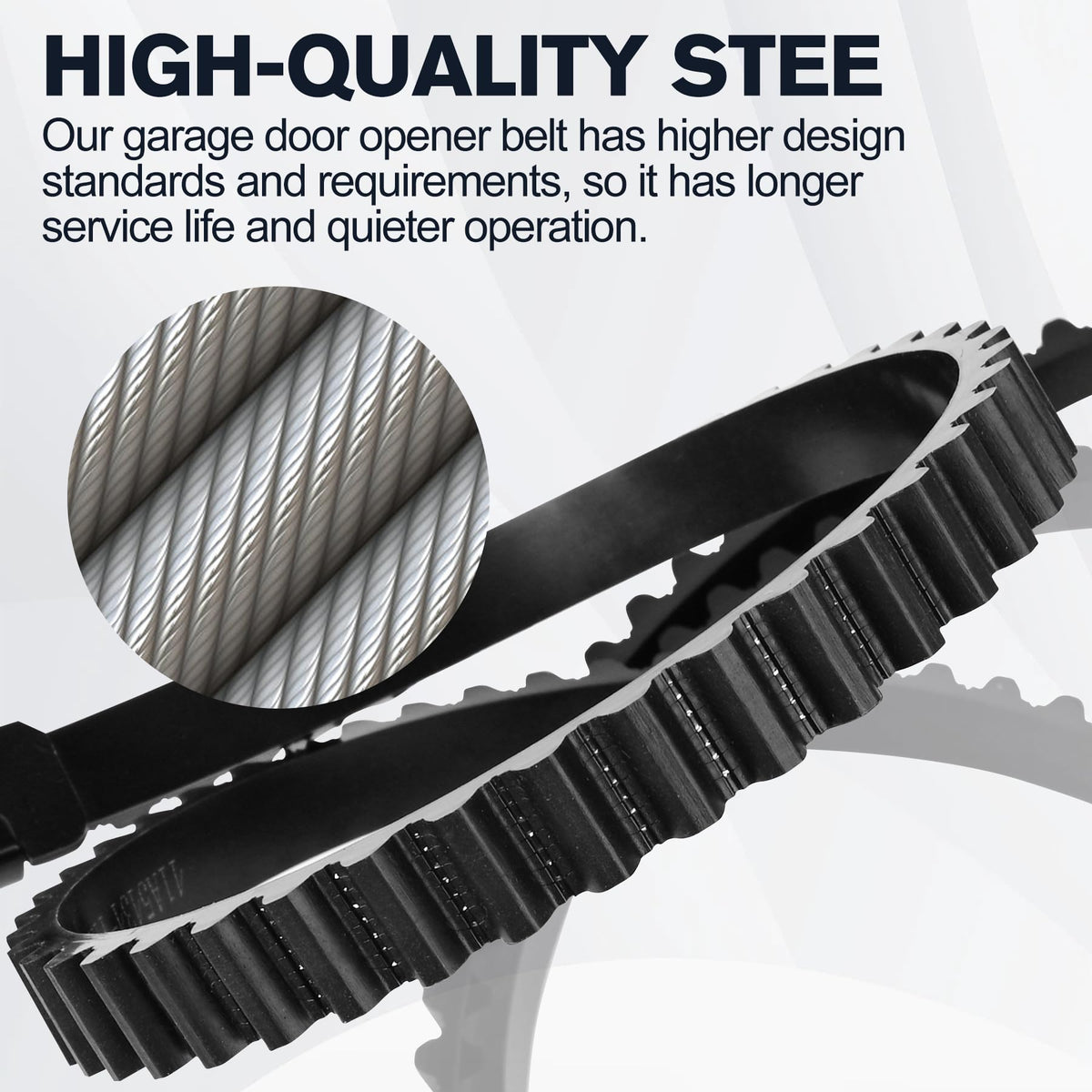 High-grade PU belt with reinforced steel clips for durability.