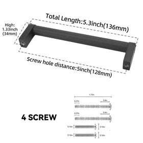 BUKOBYHE knurled drawer pull in black finish provides secure grip and easy replacement.