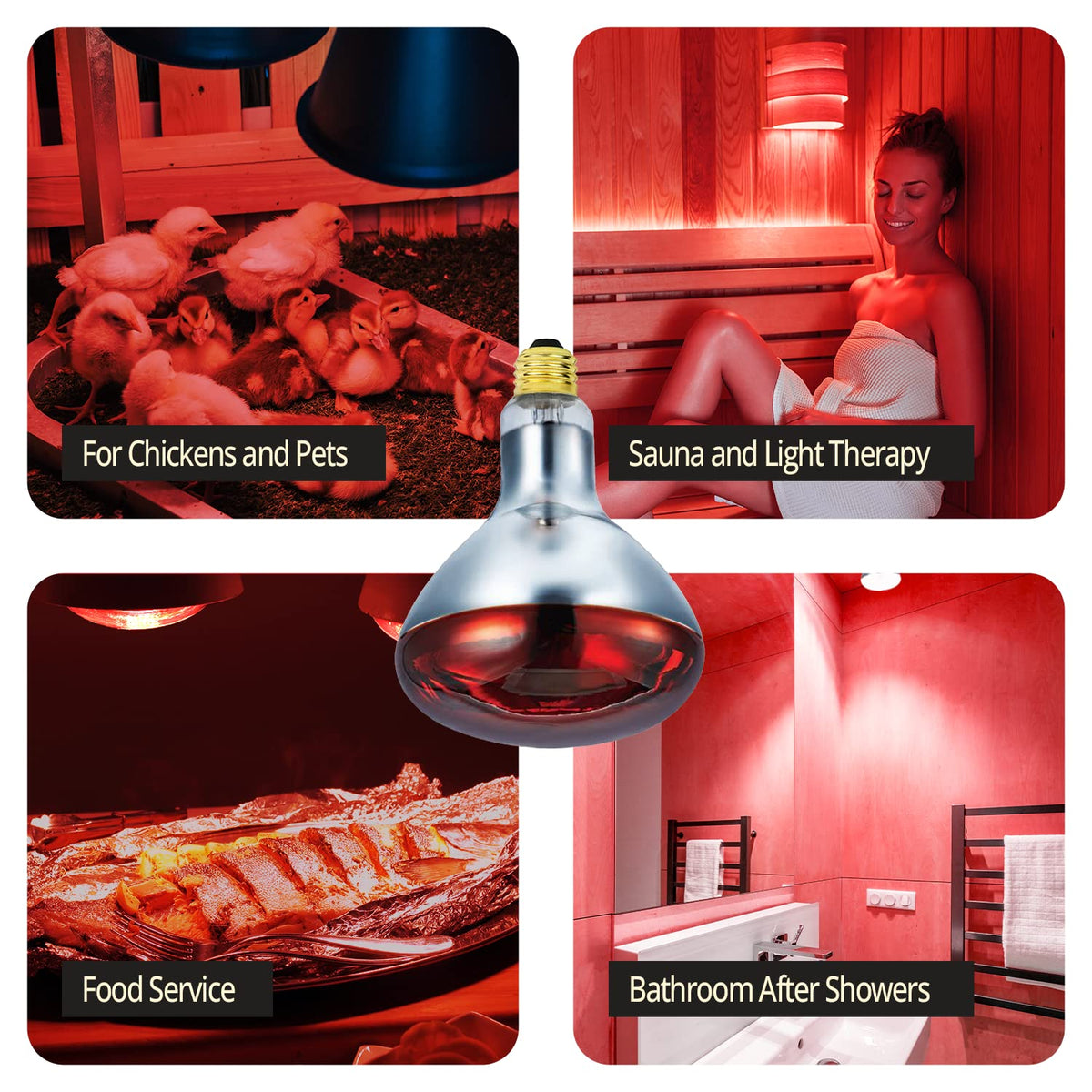 BULBMASTER weatherproof long-life red heat lamp designed for durability
