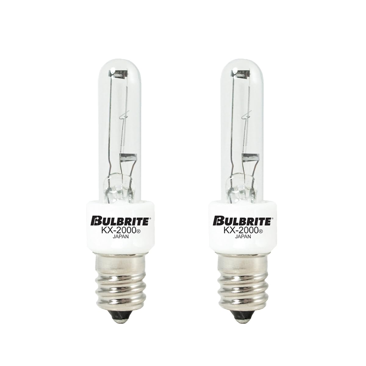 Bulbrite KX40/E12 clear bulb in a lamp delivering bright halogen light for task lighting