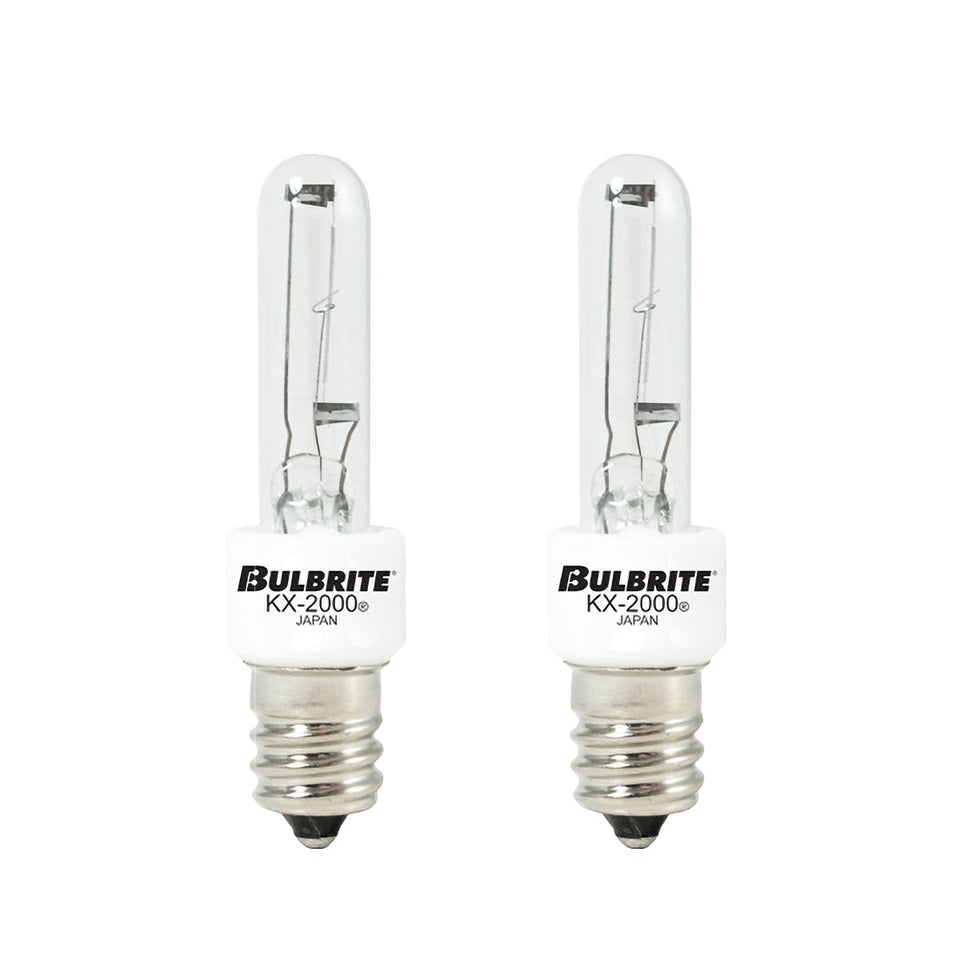 Bulbrite KX40/E12 clear bulb in a lamp delivering bright halogen light for task lighting
