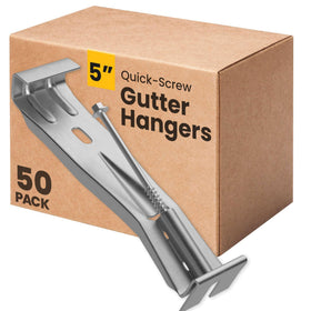 Bulder Quick-Screw 5-inch gutter hanger installed to stabilize sagging gutters.