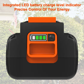 Bull-Tech battery label with model and specs for quick reference