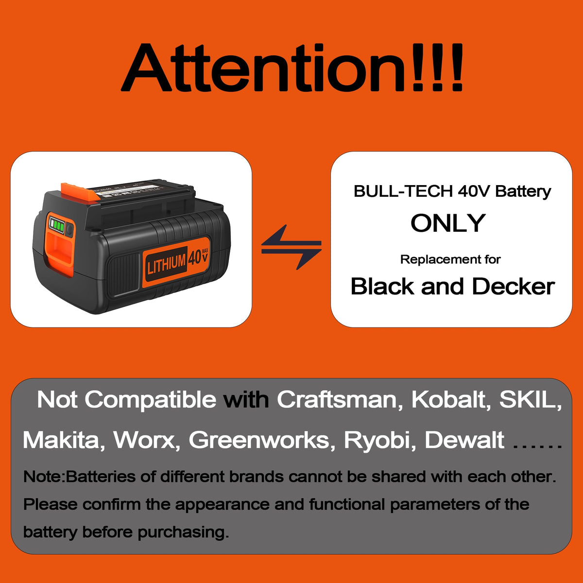 Bull-Tech battery compatible with LBX2040 model