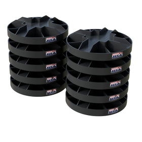 Bullke round foundation block close-up shows durable surface for outdoor builds.