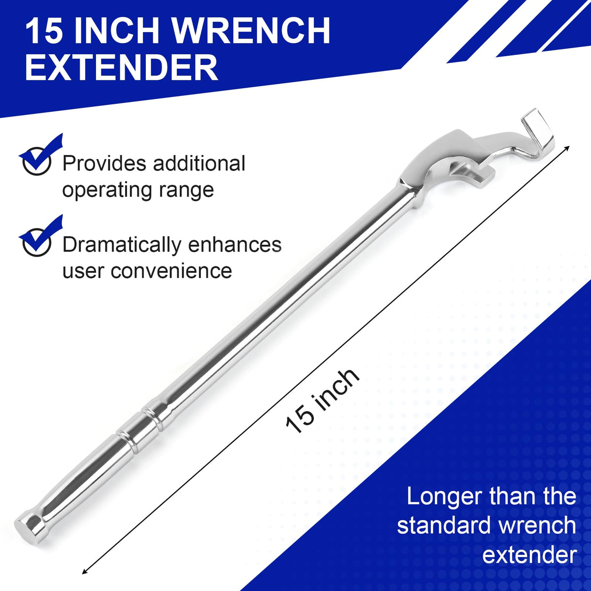 Bulltools extender fits most wrenches and sockets for universal compatibility