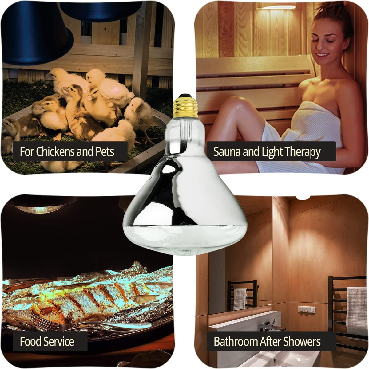 BULBMASTER heat lamp provides gentle warmth for pets and small animals.