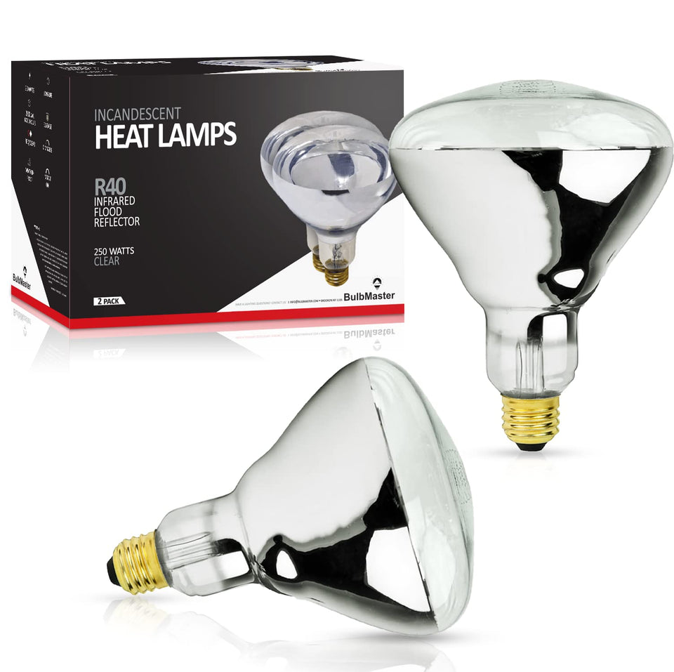 BULBMASTER 250W R40 shower heat lamp warms the bathroom after use.