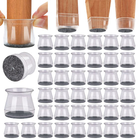 BUMACO 40Pcs chair leg protectors pack shields hardwood floors from scratches.