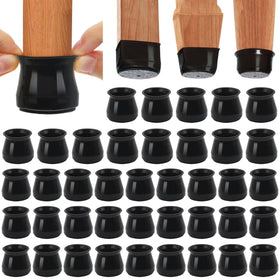 BUMACO chair leg protectors with durable silicone padding for scratch-free hardwood floors.